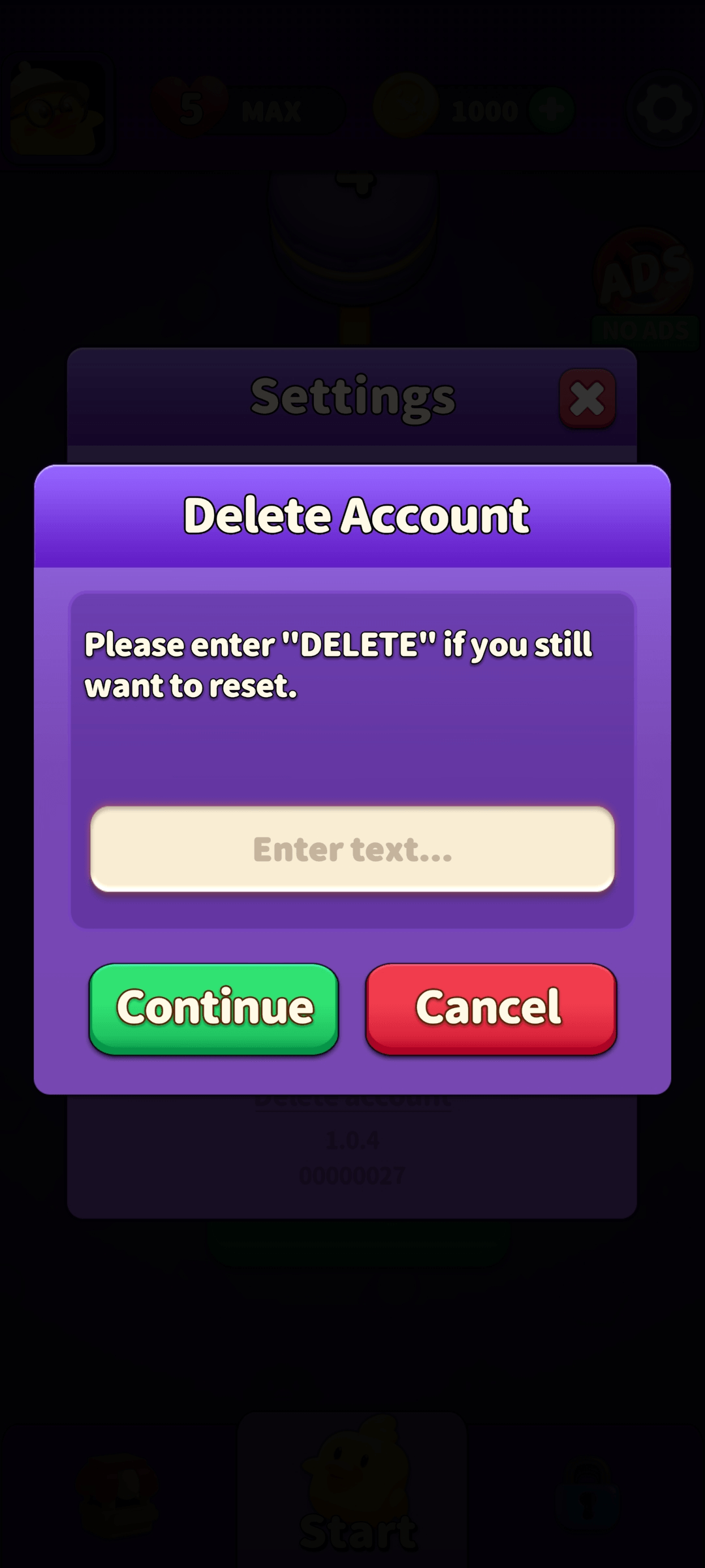 confirm delete